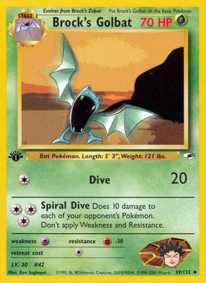 Brock's Golbat 39/132  - 1st Edition Gym Heroes - Uncommon