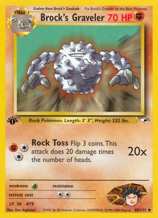 Brock's Graveler 40/132  - 1st Edition Gym Heroes - Uncommon
