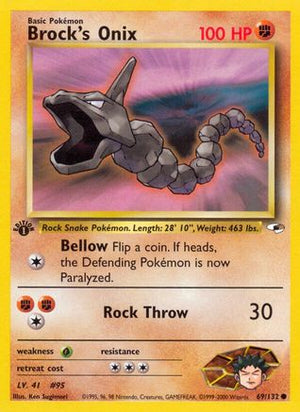 Brock's Onix 69/132  - 1st Edition Gym Heroes - Common