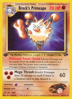 Brock's Primeape 35/132  - 1st Edition Gym Challenge - Uncommon