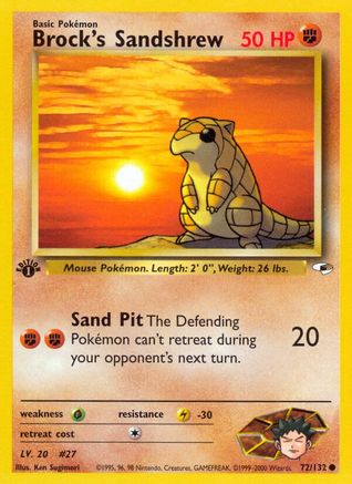 Brock's Sandshrew 72/132  - 1st Edition Gym Heroes - Common