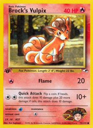Brock's Vulpix 73/132  - 1st Edition Gym Heroes - Common