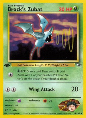 Brock's Zubat 24/132  - 1st Edition Gym Heroes - Rare