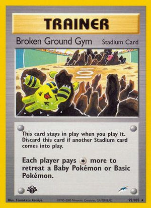 Broken Ground Gym 92/105  - 1st Edition Neo Destiny - Rare