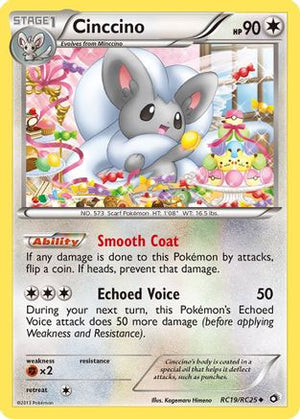 Cinccino RC19/RC25  - Holofoil Legendary Treasures Radiant Collection - Uncommon