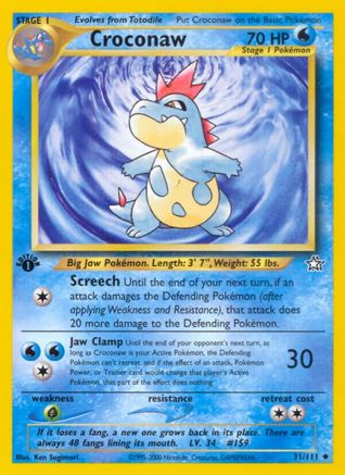 Croconaw 31/111  - 1st Edition Neo Genesis - Uncommon