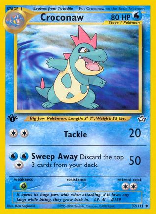 Croconaw 32/111  - 1st Edition Neo Genesis - Uncommon