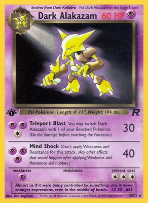 Dark Alakazam 18/82  - 1st Edition Team Rocket - Rare