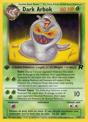 Dark Arbok 19/82  - 1st Edition Team Rocket - Rare