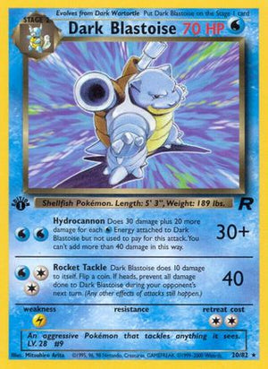 Dark Blastoise 20/82  - 1st Edition Team Rocket - Rare