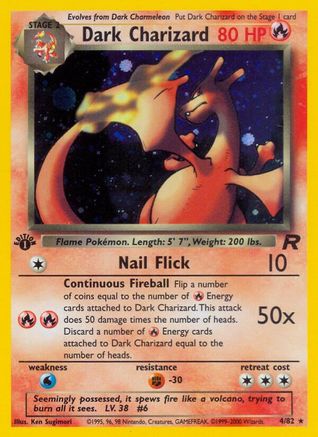 Dark Charizard 4/82  - 1st Edition Holofoil Team Rocket - Holo Rare
