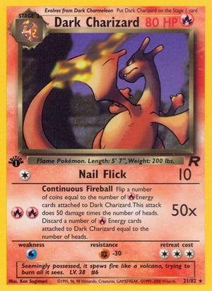 Dark Charizard (21) (21) 021/82  - 1st Edition Team Rocket - Rare
