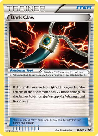 Dark Claw 092/108  - Reverse Holofoil Dark Explorers - Uncommon