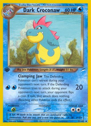 Dark Croconaw 32/105  - 1st Edition Neo Destiny - Uncommon