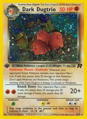 Dark Dugtrio 6/82  - 1st Edition Holofoil Team Rocket - Holo Rare