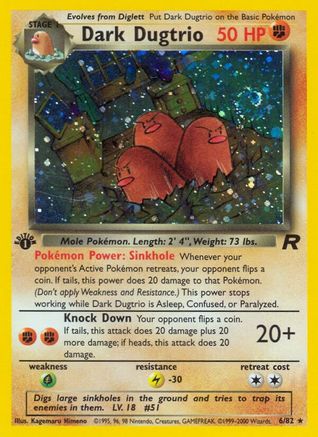 Dark Dugtrio 6/82  - 1st Edition Holofoil Team Rocket - Holo Rare