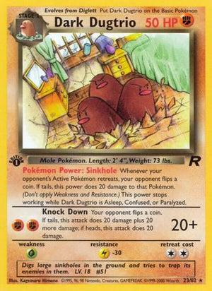 Dark Dugtrio 23/82  - 1st Edition Team Rocket - Rare