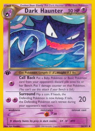 Dark Haunter 36/105  - 1st Edition Neo Destiny - Uncommon