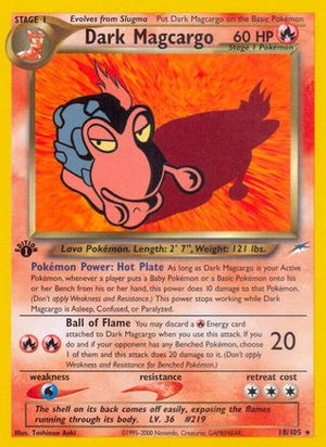 Dark Magcargo 18/105  - 1st Edition Neo Destiny - Rare