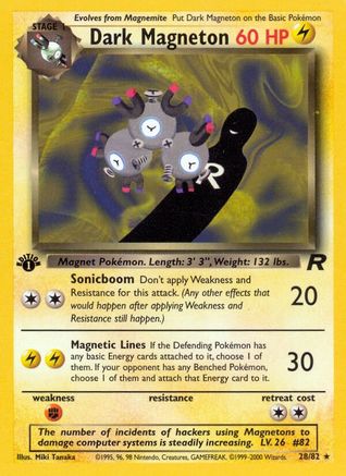 Dark Magneton 28/82  - 1st Edition Team Rocket - Rare