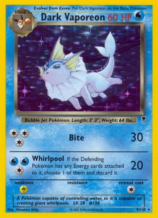 Dark Vaporeon 9/110  - Holofoil Legendary Collection - Holo Rare