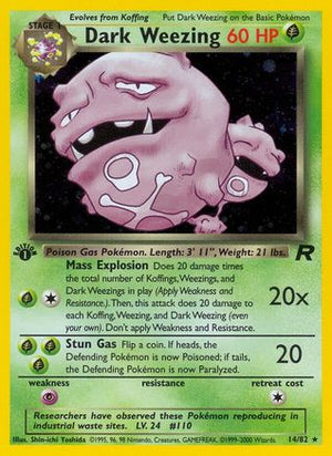 Dark Weezing (14) (14) 014/82  - 1st Edition Holofoil Team Rocket - Holo Rare