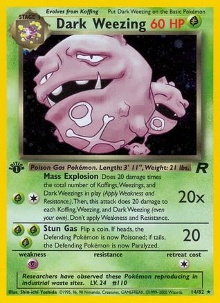 Dark Weezing (14) (14) 014/82  - 1st Edition Holofoil Team Rocket - Holo Rare