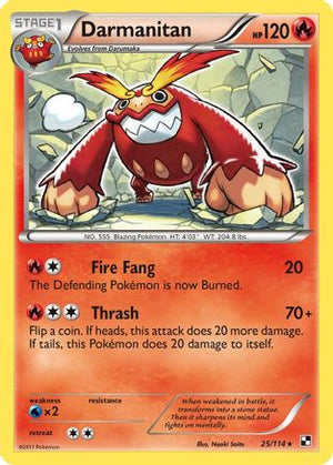 Darmanitan 025/114  - Reverse Holofoil Black and White - Rare