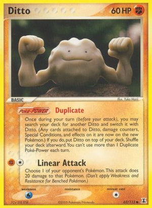 Ditto (Geodude) 062/113  - Reverse Holofoil Delta Species - Common