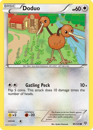 Doduo 099  - Reverse Holofoil Plasma Storm - Common