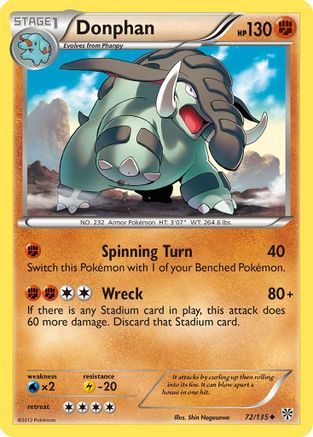 Donphan 072  Plasma Storm - Uncommon