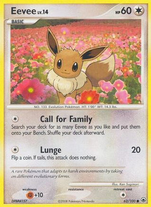 Eevee (62) (62) 062/100  - Reverse Holofoil Majestic Dawn - Common