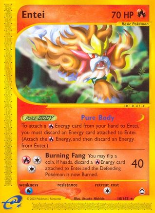 Entei 010  Aquapolis - Rare