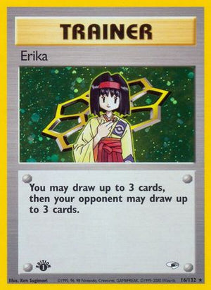 Erika 16/132  - 1st Edition Holofoil Gym Heroes - Holo Rare