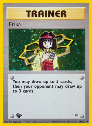 Erika 16/132  - 1st Edition Holofoil Gym Heroes - Holo Rare