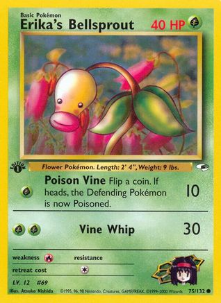 Erika's Bellsprout 75/132  - 1st Edition Gym Heroes - Common