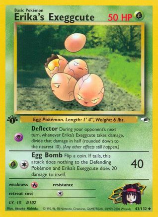 Erika's Exeggcute 43/132  - 1st Edition Gym Heroes - Uncommon