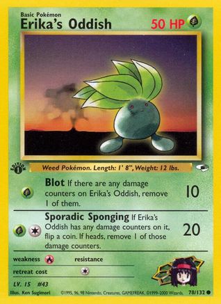 Erika's Oddish 78/132  - 1st Edition Gym Heroes - Common