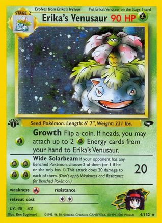Erika's Venusaur 4/132  - 1st Edition Holofoil Gym Challenge - Holo Rare