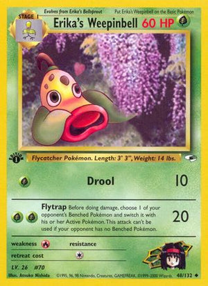 Erika's Weepinbell 48/132  - 1st Edition Gym Heroes - Uncommon