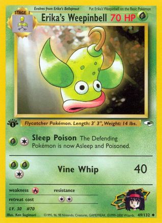 Erika's Weepinbell 49/132  - 1st Edition Gym Heroes - Uncommon