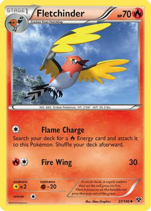 Fletchinder 027  - Reverse Holofoil XY Base Set - Uncommon