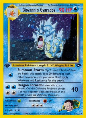 Giovanni's Gyarados 5/132  - 1st Edition Holofoil Gym Challenge - Holo Rare