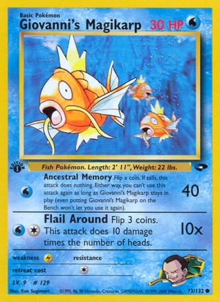 Giovanni's Magikarp 73/132  - 1st Edition Gym Challenge - Common