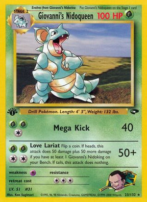 Giovanni's Nidoqueen 23/132  - 1st Edition Gym Challenge - Rare