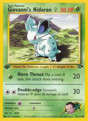 Giovanni's Nidoran F 75/132  - 1st Edition Gym Challenge - Common