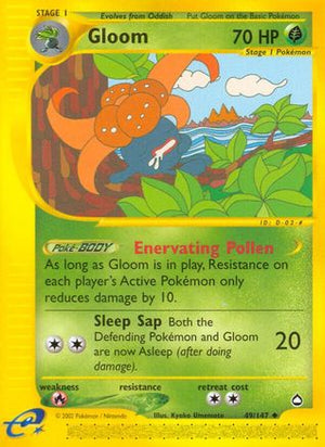 Gloom 049  - Reverse Holofoil Aquapolis - Uncommon