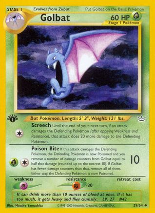 Golbat 29/64  - 1st Edition Neo Revelation - Uncommon