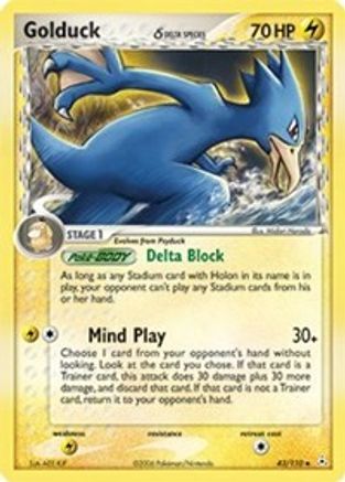 Golduck (Delta Species) 043  - Reverse Holofoil Holon Phantoms - Uncommon