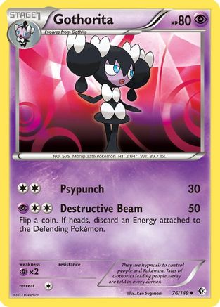 Gothorita 076  - Reverse Holofoil Boundaries Crossed - Uncommon